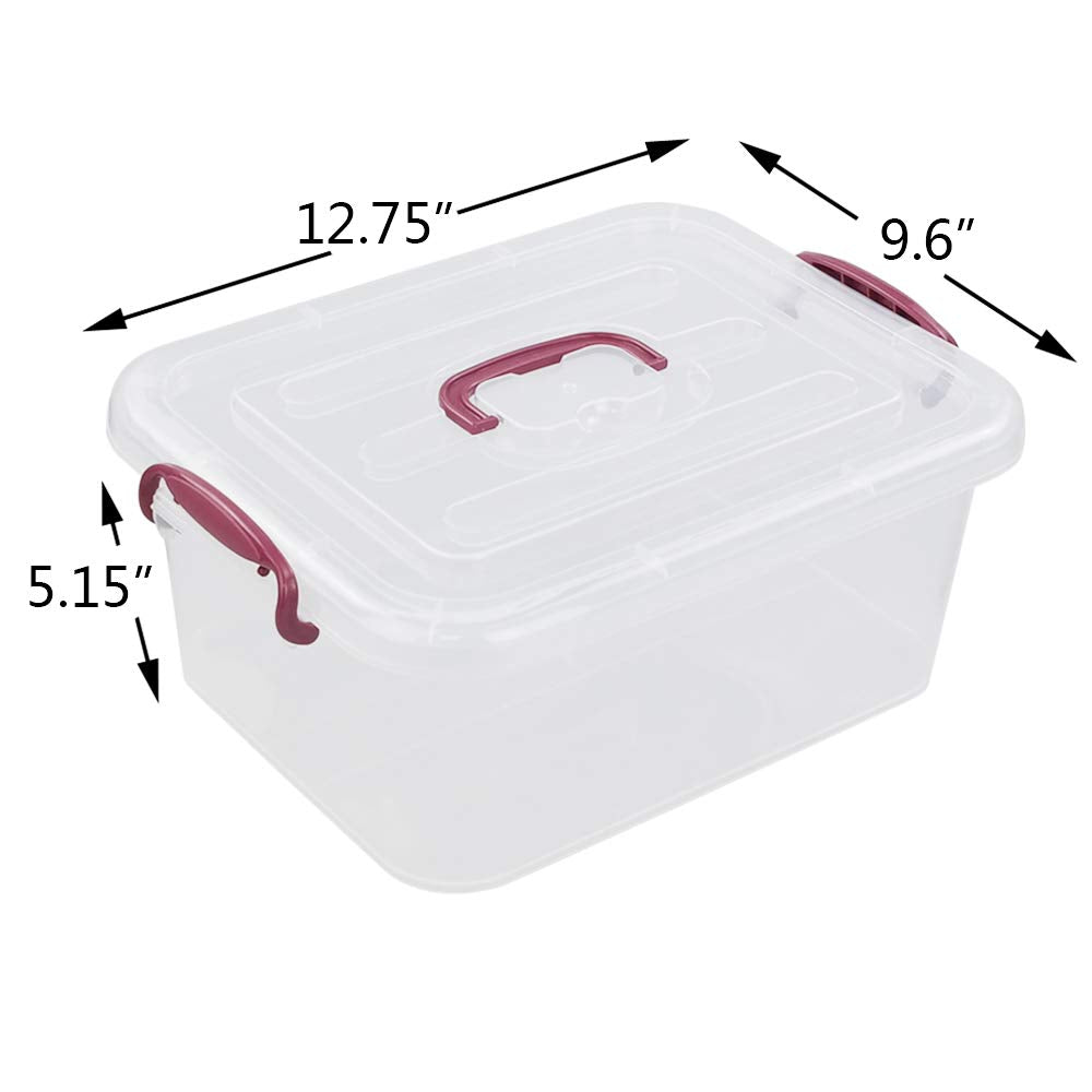 Joyeen 8 Quart Plastic Latching Storage Bins, Storage Boxes With Lids Set Of 2