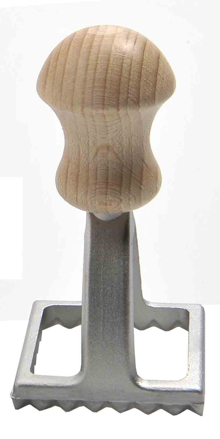 Eppicotispai Aluminum Square Ravioli Stamp With Beechwood Handle, 2-Inch By 2-Inch