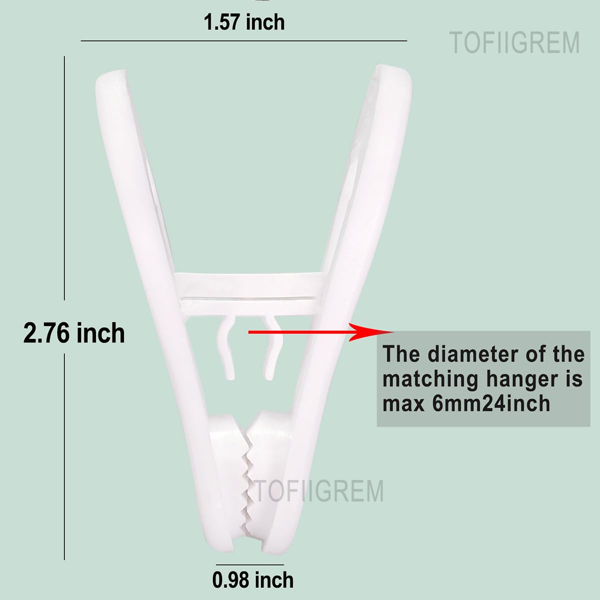 Tofiigrem White Hanger Clips For Plastic Hangers 60 Pack, Multi-Purpose Plastic Clips Easily Add On Clothes Skirt Hangers, Stron