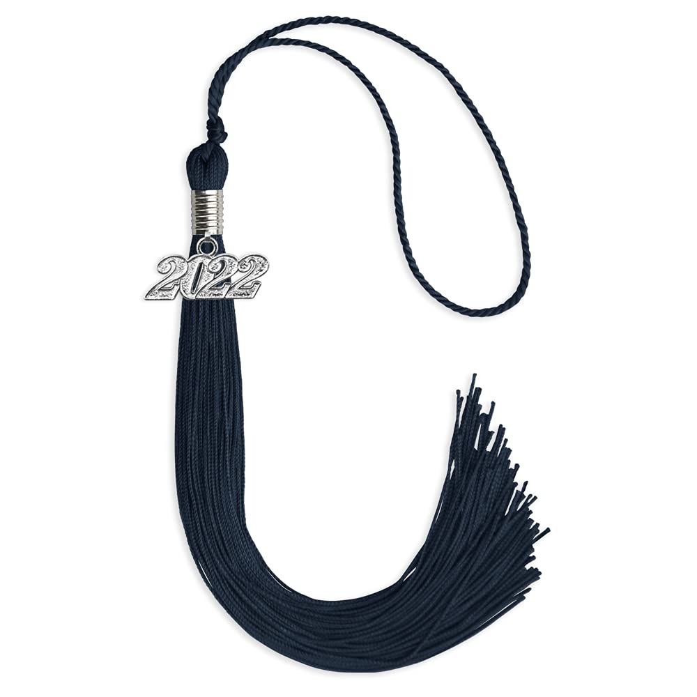 Endea Graduation Single Color Tassel with Silver Date Drop (Navy Blue, 2022)