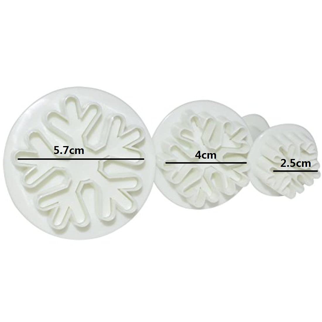 Snowflake Cookie Cutter,6Pcs Snowflake Fondant Cutters Decorating Mold Embossing Tool Christmas Cookie Cutters Snowflake Plunger