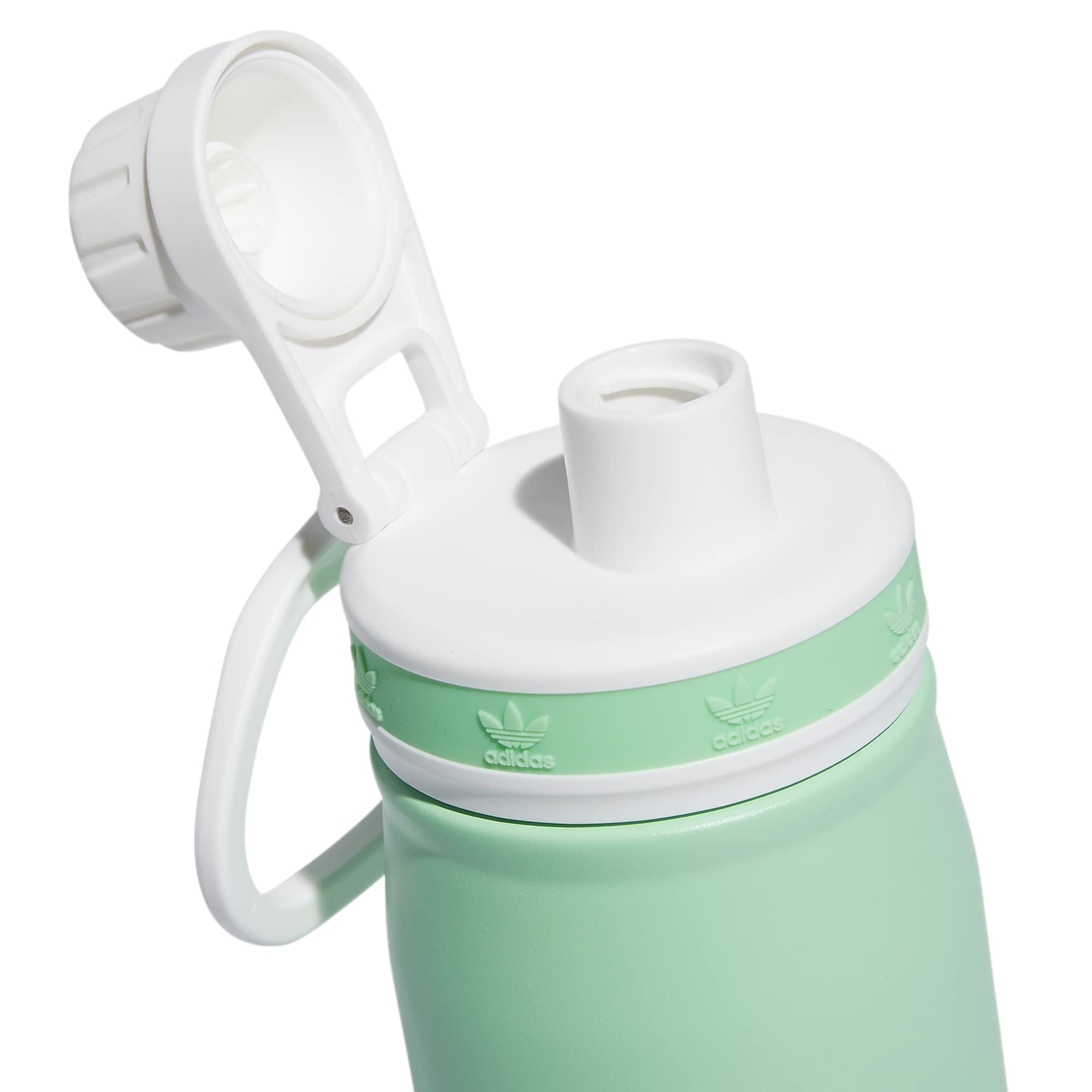 Adidas Originals 600 Ml (20 Oz) Metal Water Bottle, Hot/Cold Double-Walled Insulated 18/8 Stainless Steel, Glory Mint Green/Whit