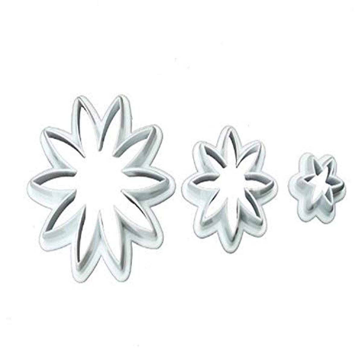 Ny Cake 8-Petal Daisy Cutter, Set Of 3 ,White