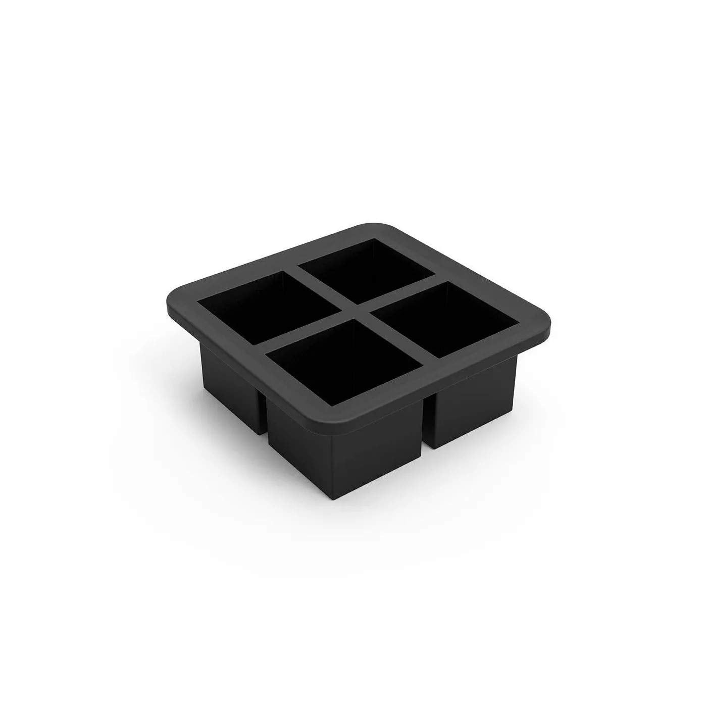 Frost Silicone Extra Large Cube Ice Tray W/Protective Lid | Charcoal | Easy To Remove Ice Cubes | Food Grade Premium Silicone |