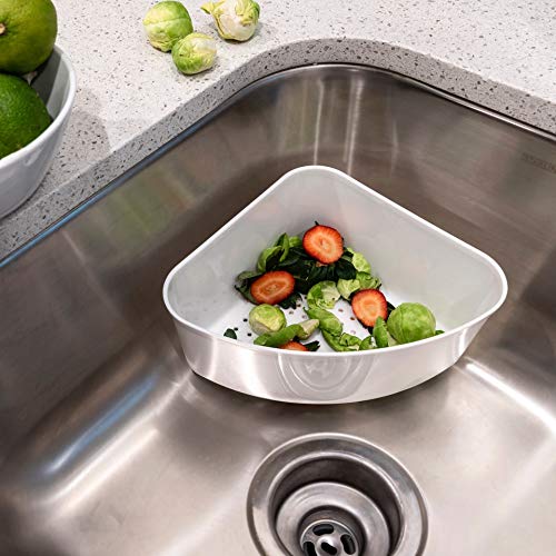 Better Houseware Triangular Kitchen Sink Drain Basket For Food, Sink Food Catcher Basket For Washing Vegetables & Fruits Corner