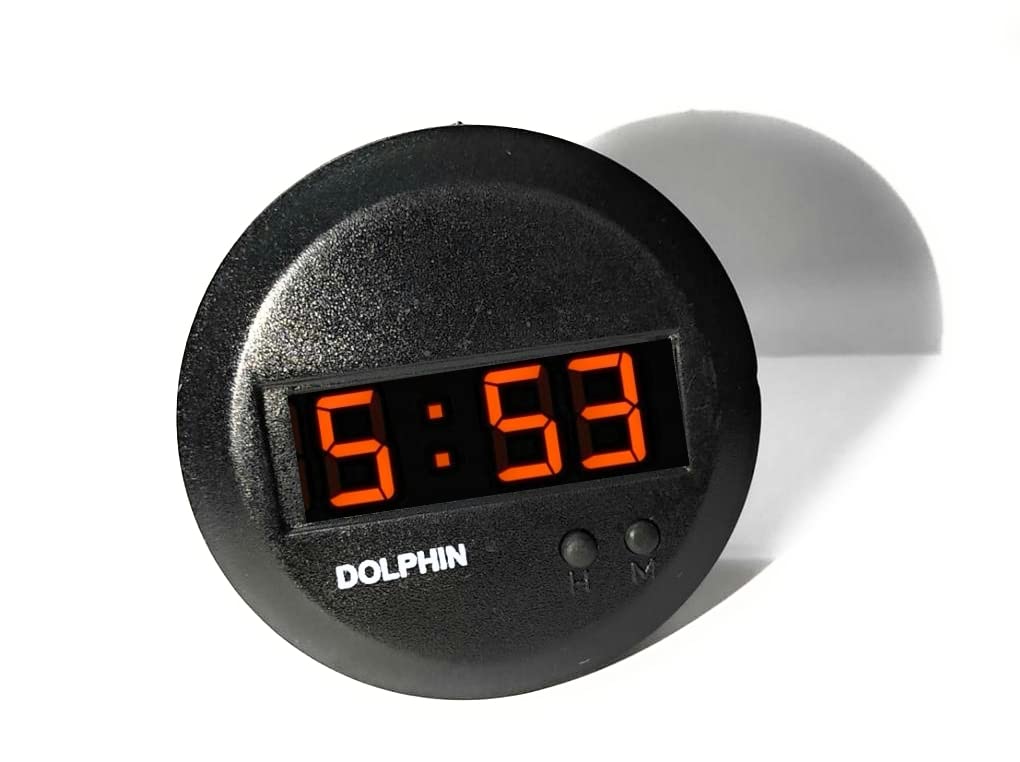 Dolphin Car Accessories Gypsy Digital Led Car Clock (Orange)