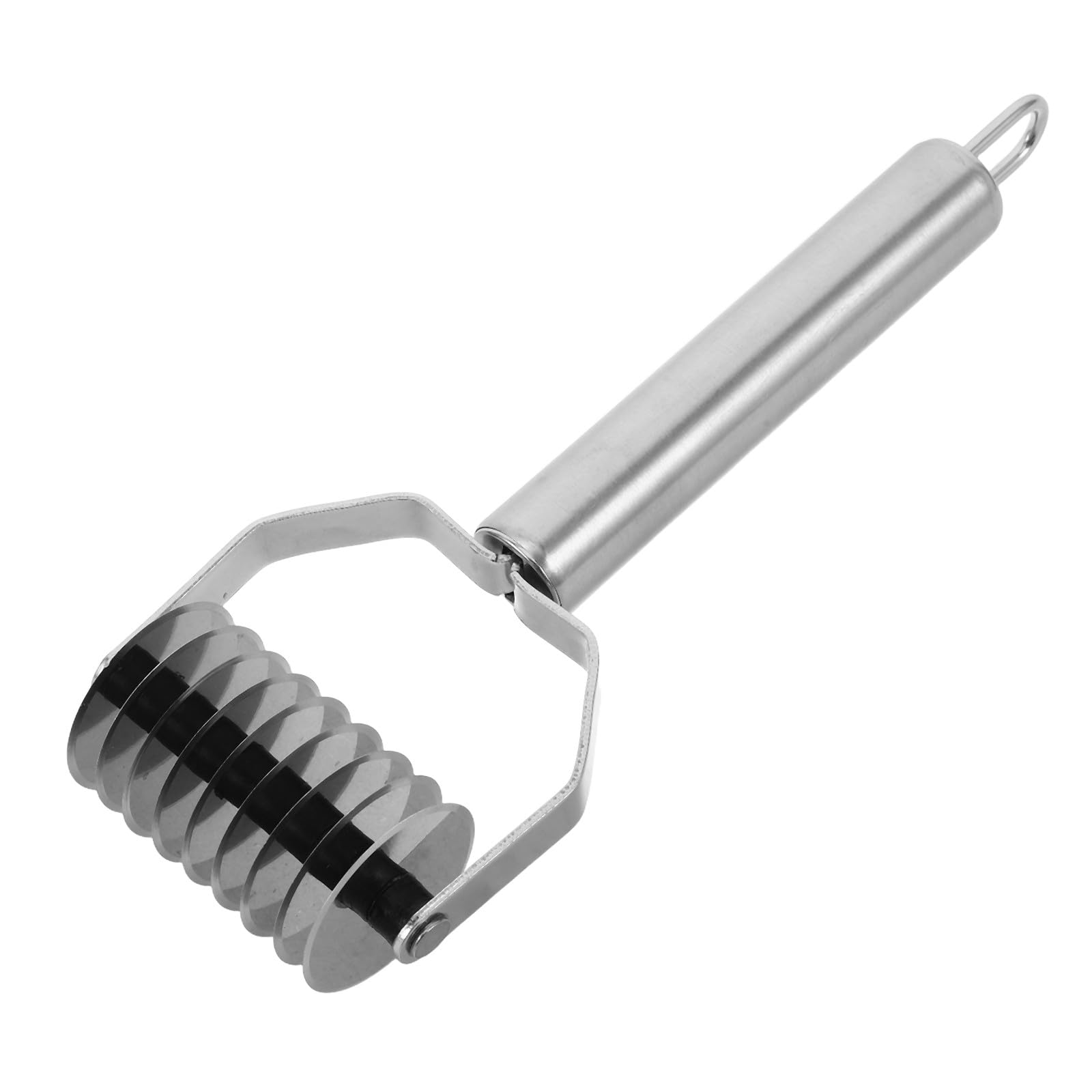 NUOBESTY Pasta Noodle Cutter: Stainless Steel Pasta Roller Spaghetti Maker Noodle Lattice Roller Dough Cutter Wheel Masher Kitch