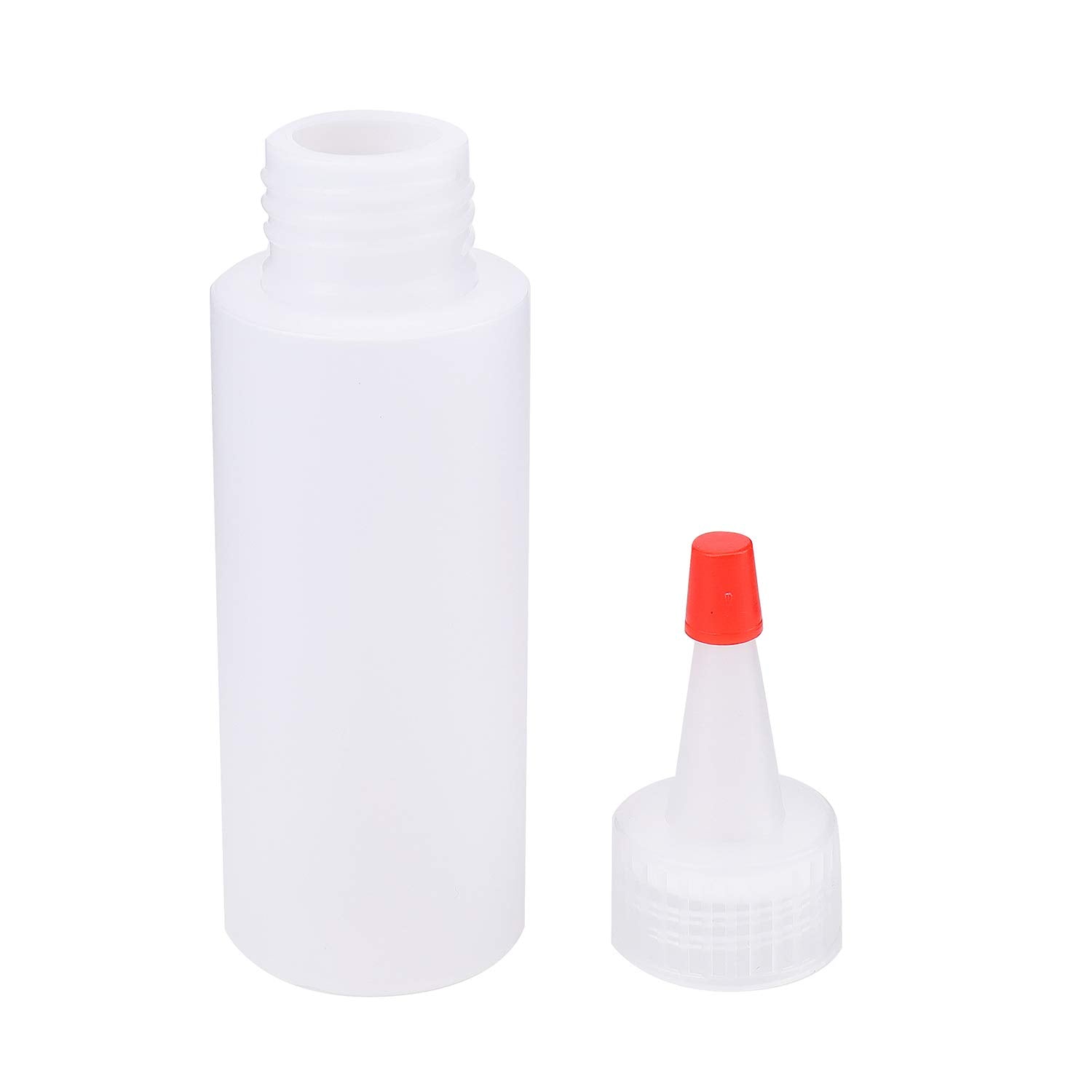 Bekith 40 Pack 2 Oz Plastic Squeeze Condiment Bottles With Red Tip Caps, Small Empty Refillable Bottles For Icing, Cookie Decora