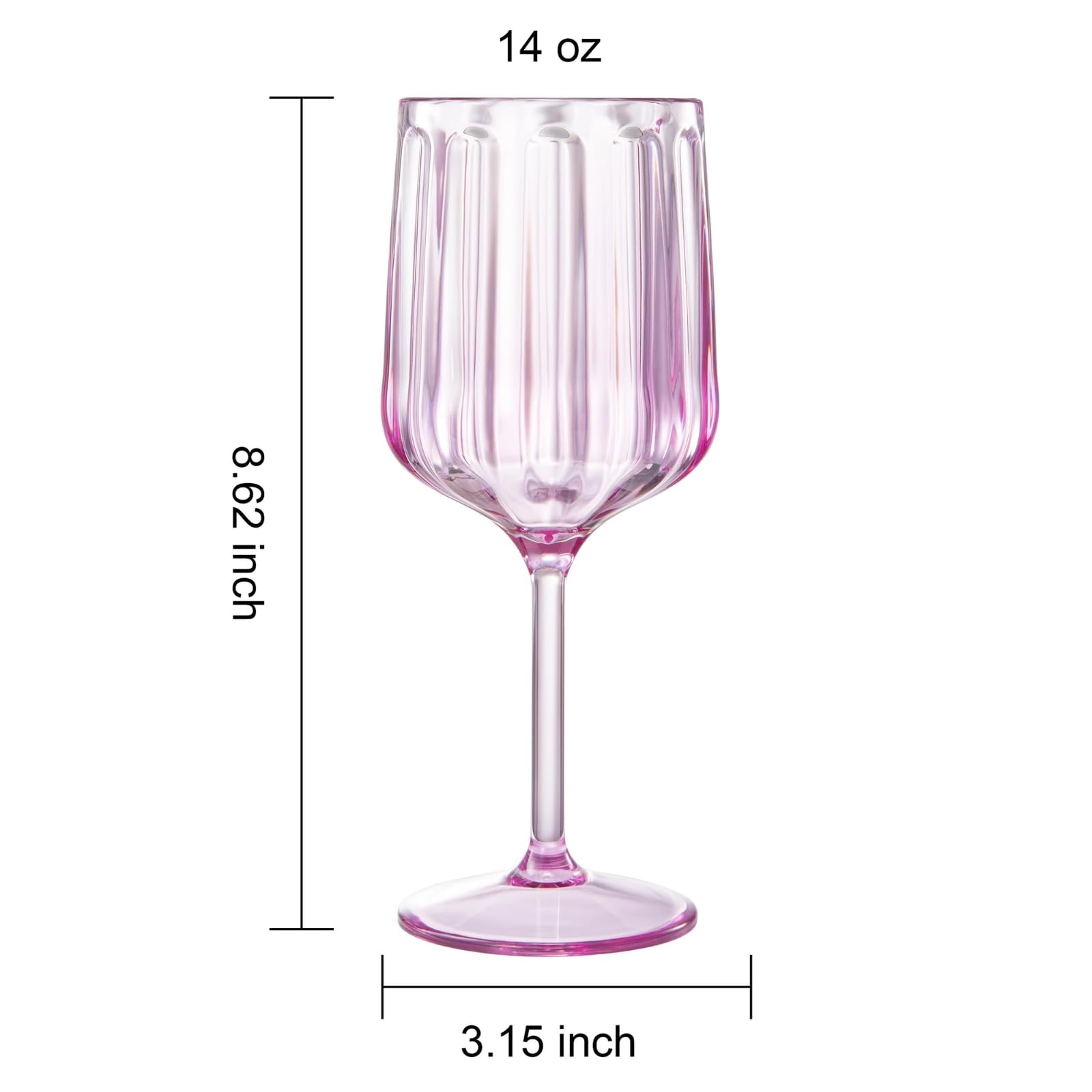 Khen Acrylic Lucia Stemmed Goblets -  Set of 6 | 14oz | Lilac