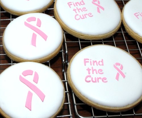 Designer Stencils Find The Cure Cake Stencils, Beige/Semi-Transparent
