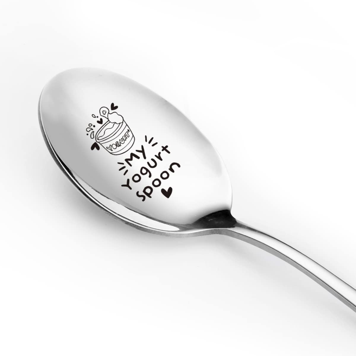 Funny My Yogurt Spoon Engraved Stainless Steel - Yougurt Lover Gift For Women Men Girlfriend Wife Girls Friends - Perfect Birthd