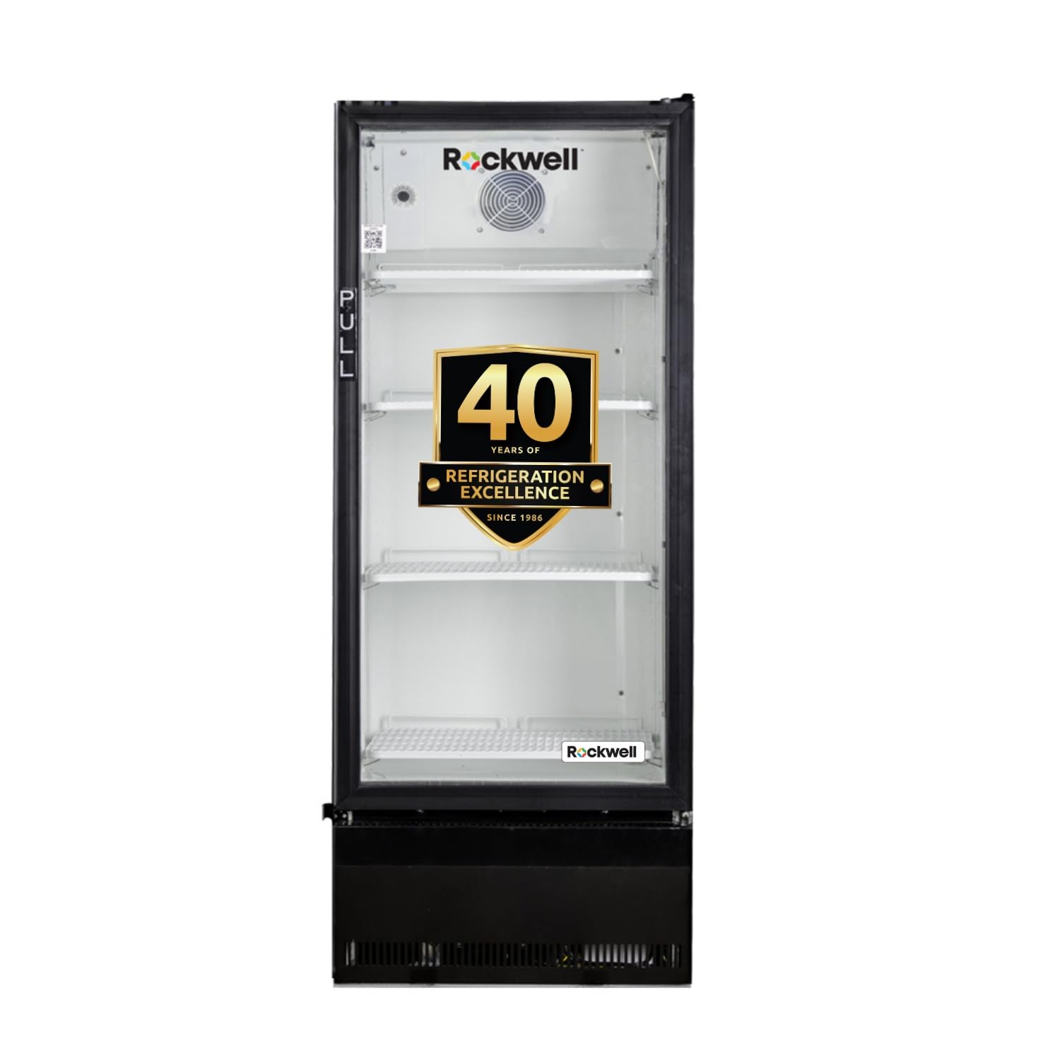 Rockwell Rvc300B Visi Cooler, Single Glass Door, Internal Led, HeavyDuty Cooling, Dynamic Cooling, Black, 4Year Warranty