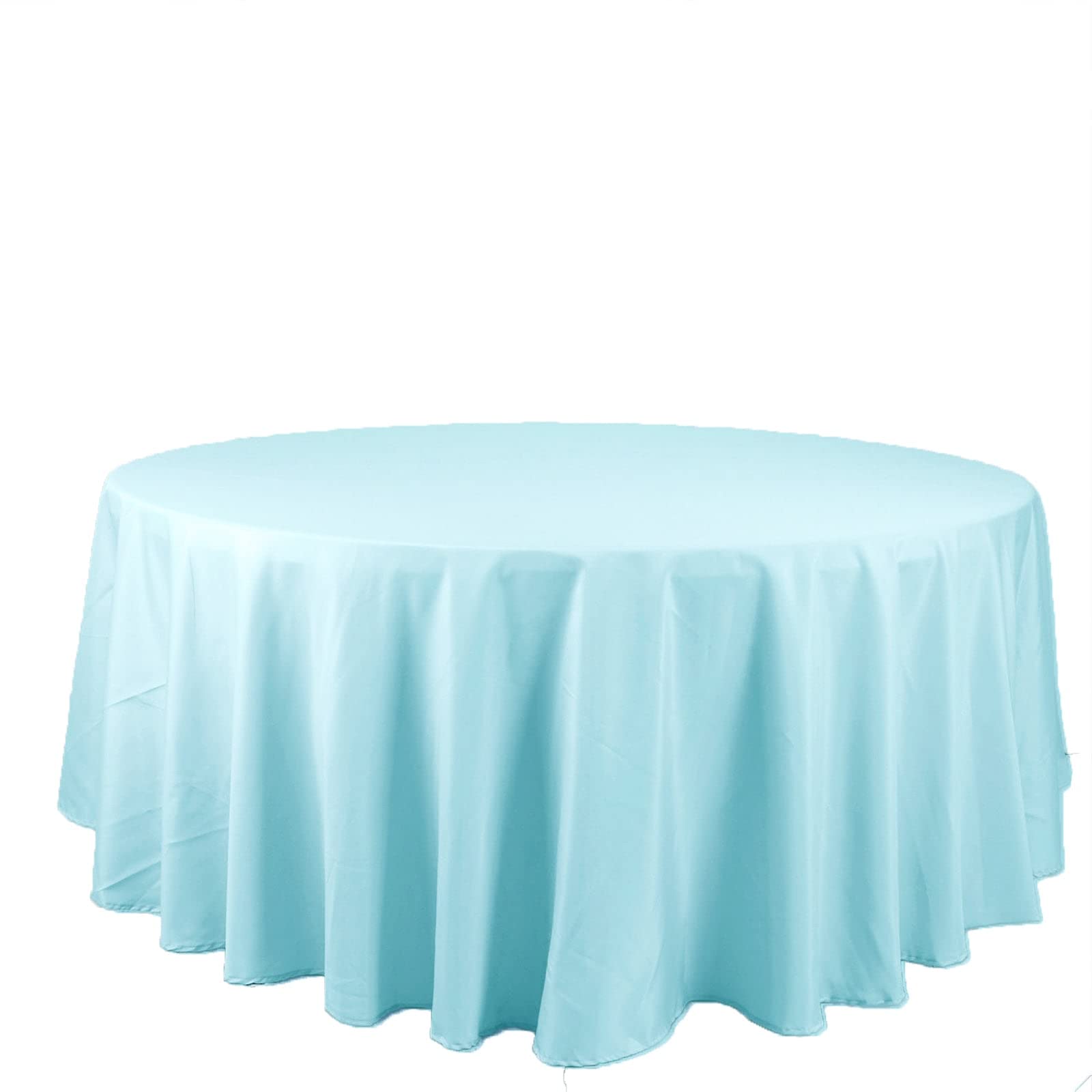 Balsacircle 120 Inch Blue Round Tablecloths Fabric Table Cover Linens For Wedding Party Polyester Reception Banquet Events Kitch