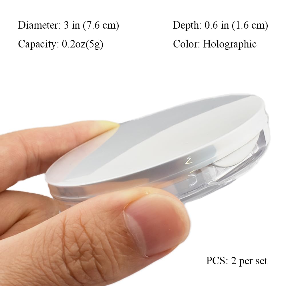 Hahiyo Empty Travel Powder Container Small Loose Powder Compact Case Makeup Cosmetic Jar Refillable Powder Box No Leak Powder Ho