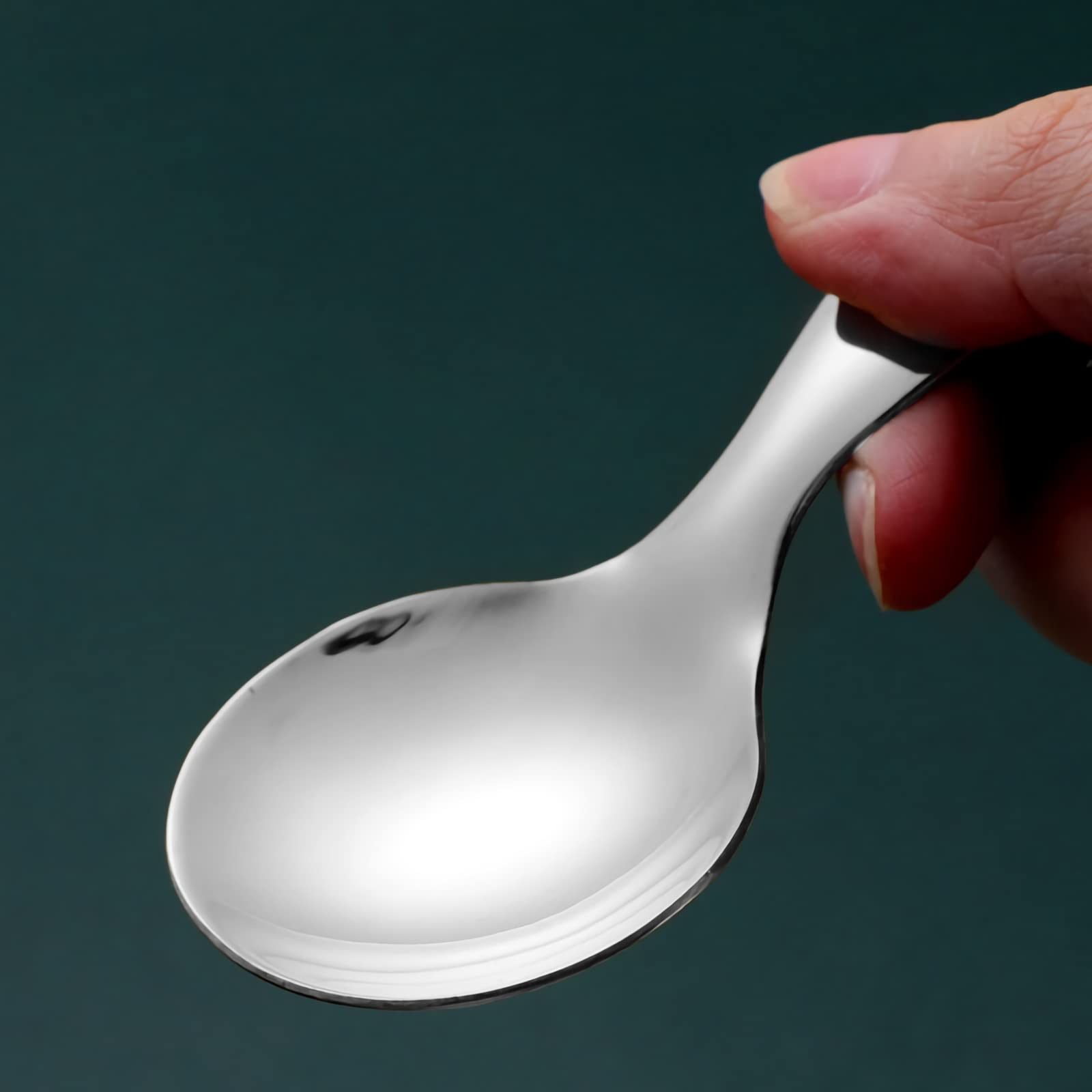 8Pcs Short Handle Spoons, Mini Stainless Steel Round Dessert Spoons, 3.62 * 1.77 Inch Salt Spoons Soup Spoons Tea Coffee Spoons