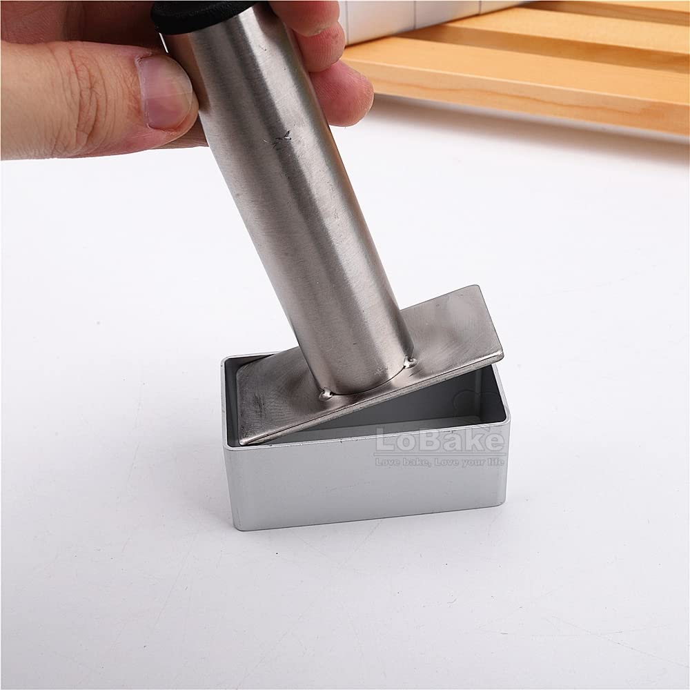 2.7Cm Height Extra Large Rectangle Aluminium Pineapple Cake Mold Stainless Steel Press Smoother For Diy Cookie&Biscuit Tools