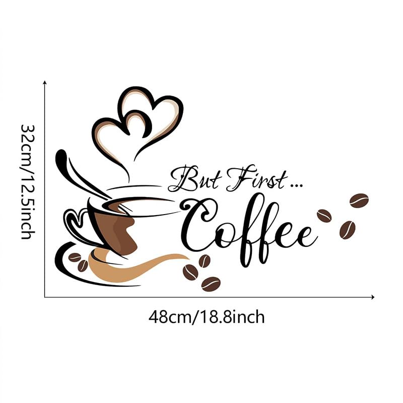 Imagitek Black Coffee Wall Decals Peel And Stick Coffee Tea Cup Latte Art Wall Stickers Coffee Signs For Coffee Bar Cafe Pub