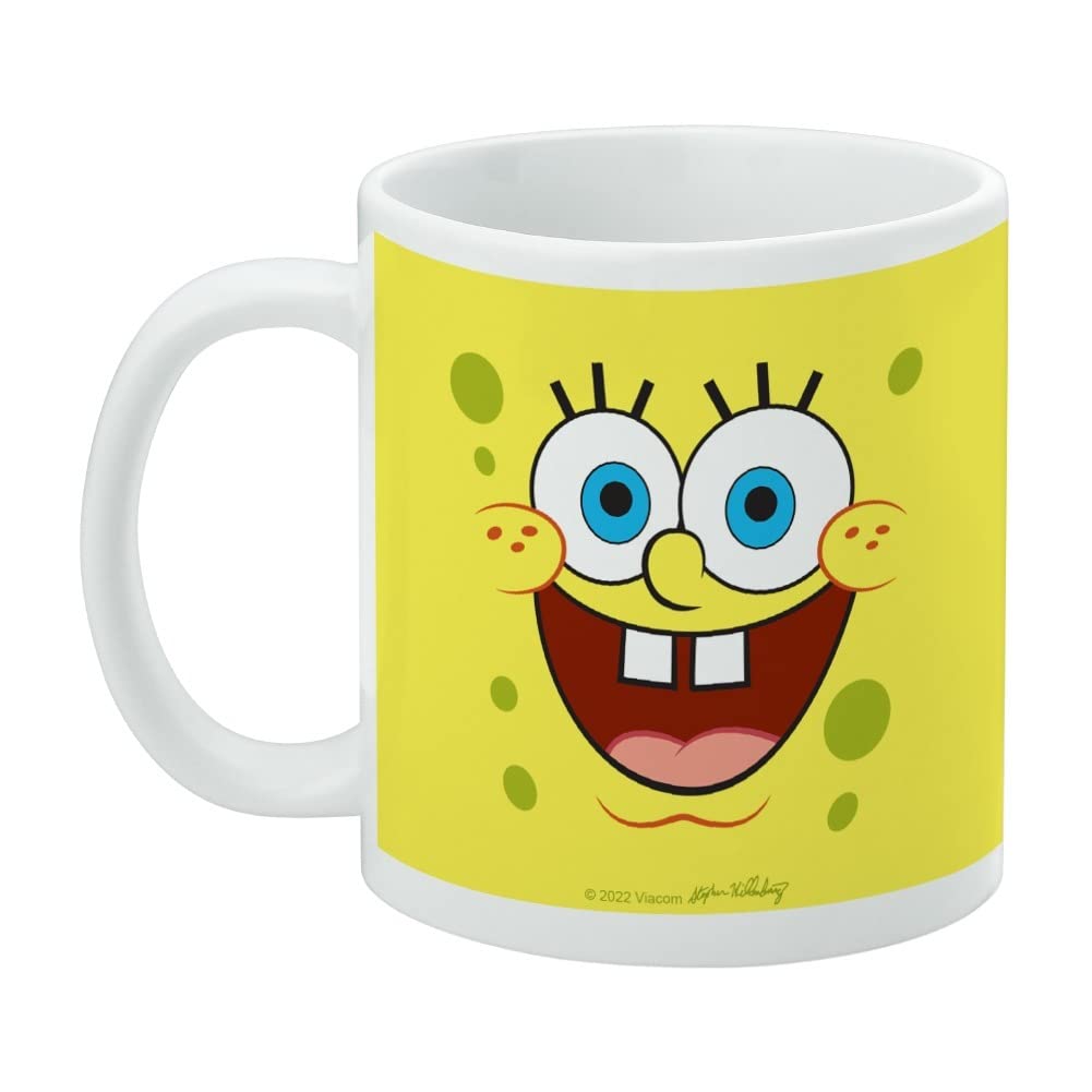 GRAPHICS & MORE SpongeBob Goofy Smile Face Ceramic Coffee Mug, Novelty Gift Mugs for Coffee, Tea and Hot Drinks, 11oz, White