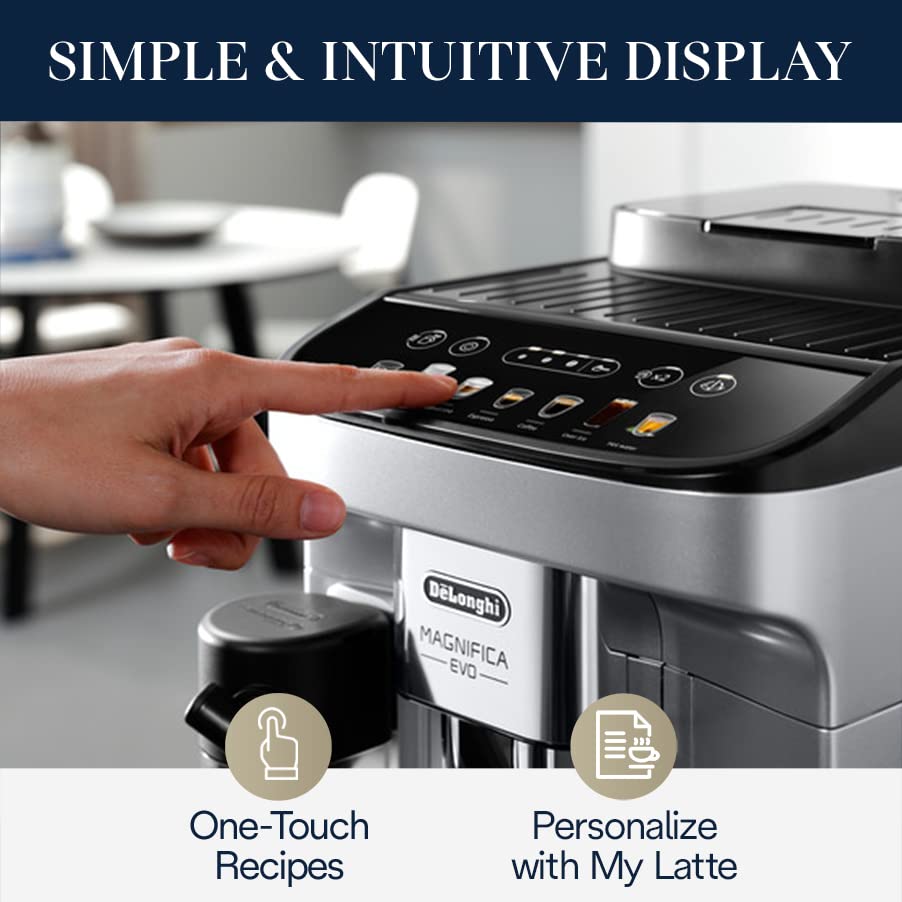 De'Longhi Magnifica Evo With Lattecrema System, Fully Automatic Machine Bean To Cup Espresso Cappuccino And Iced Coffee Maker, C