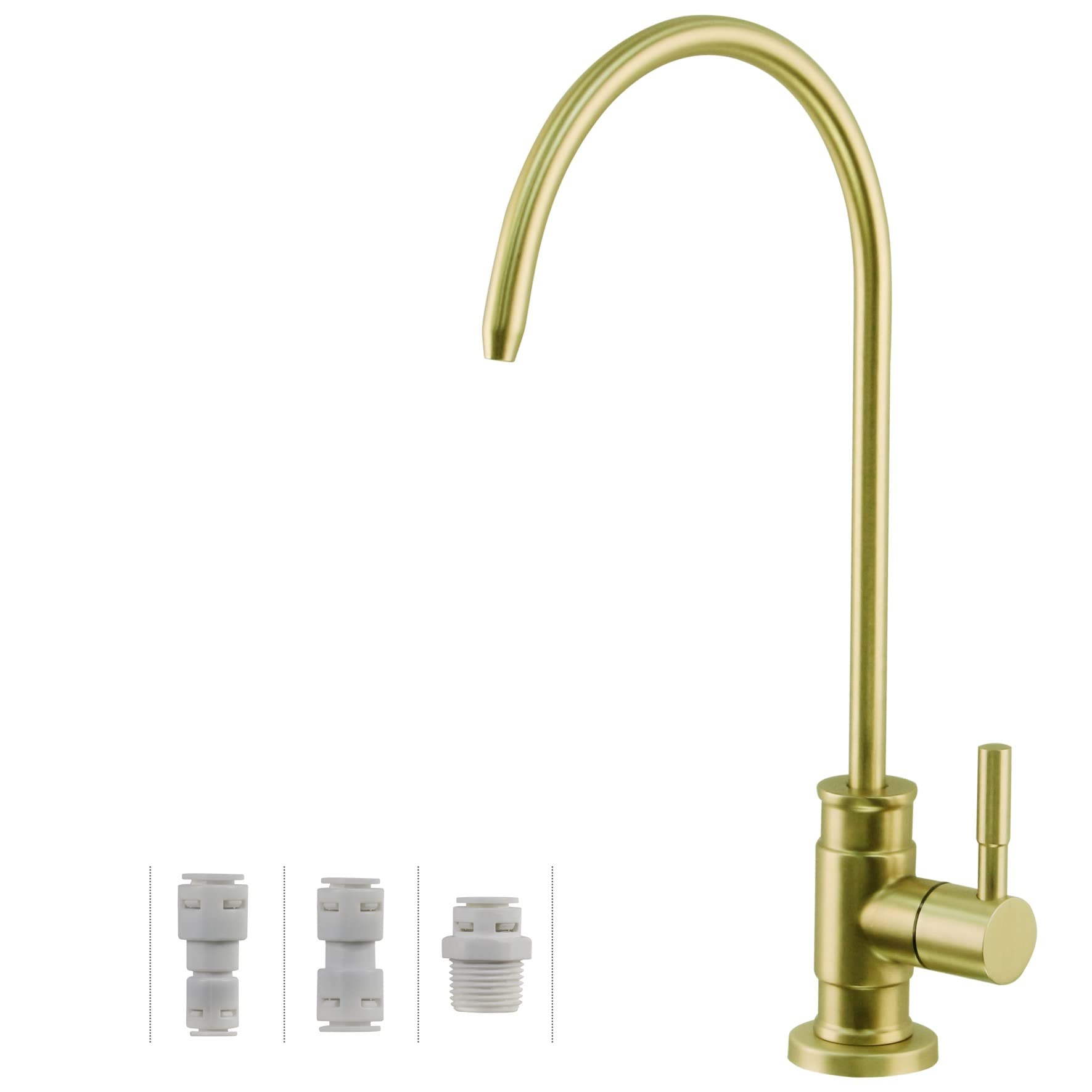 Drinking Water Faucet Brushed Gold,Wellup Reverse Osmosis Faucet For Non Air Gap Ro Water Filtration System, Lead-Free Stainless
