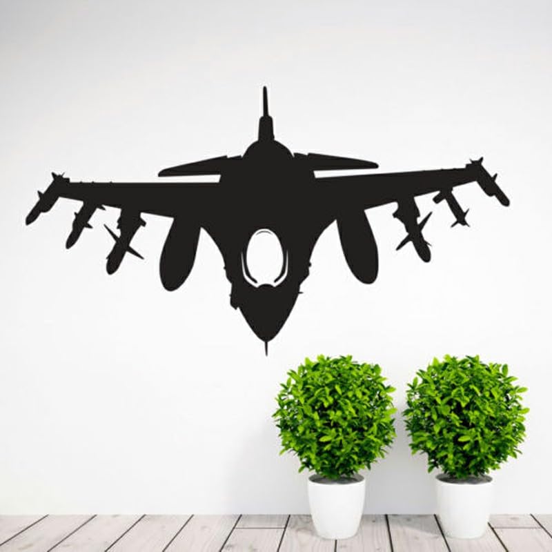 GADGETS WRAP Wall Decal Vinyl Sticker Army Fighter Plane for Office Home Wall Decoration