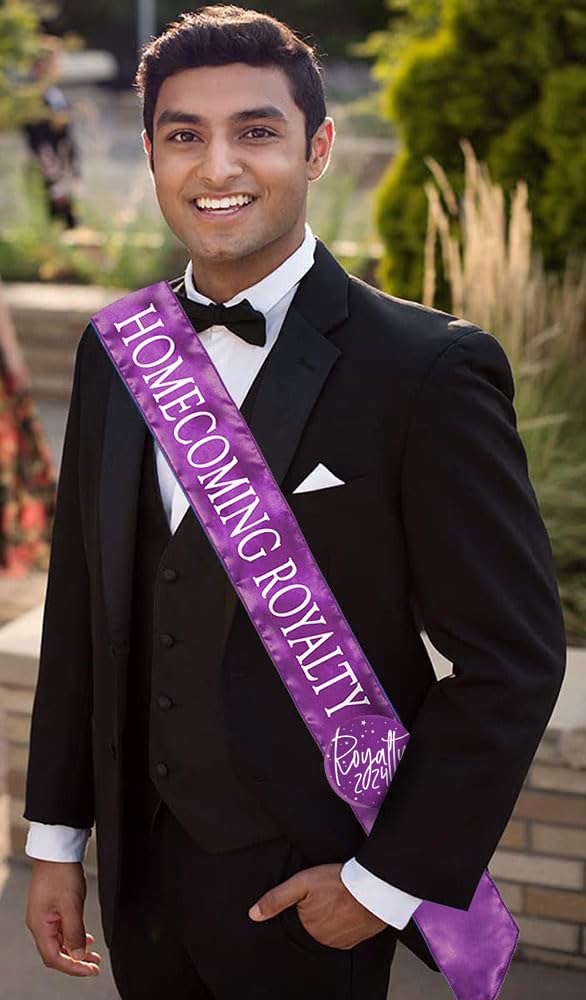 Anderson'S Homecoming Royalty Sashes, 2 Pack Purple Sash With White Imprint 72 Inches X 3 Inches, Homecoming Court Sashes For Hi
