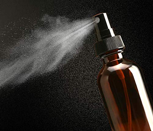 ericotry 3PCS 100ml/3.34oz Refillable Empty Amber Glass Spray Bottle Liquid Container Travel Makeup Sample Lotion Essential Oil Containers Sprayers