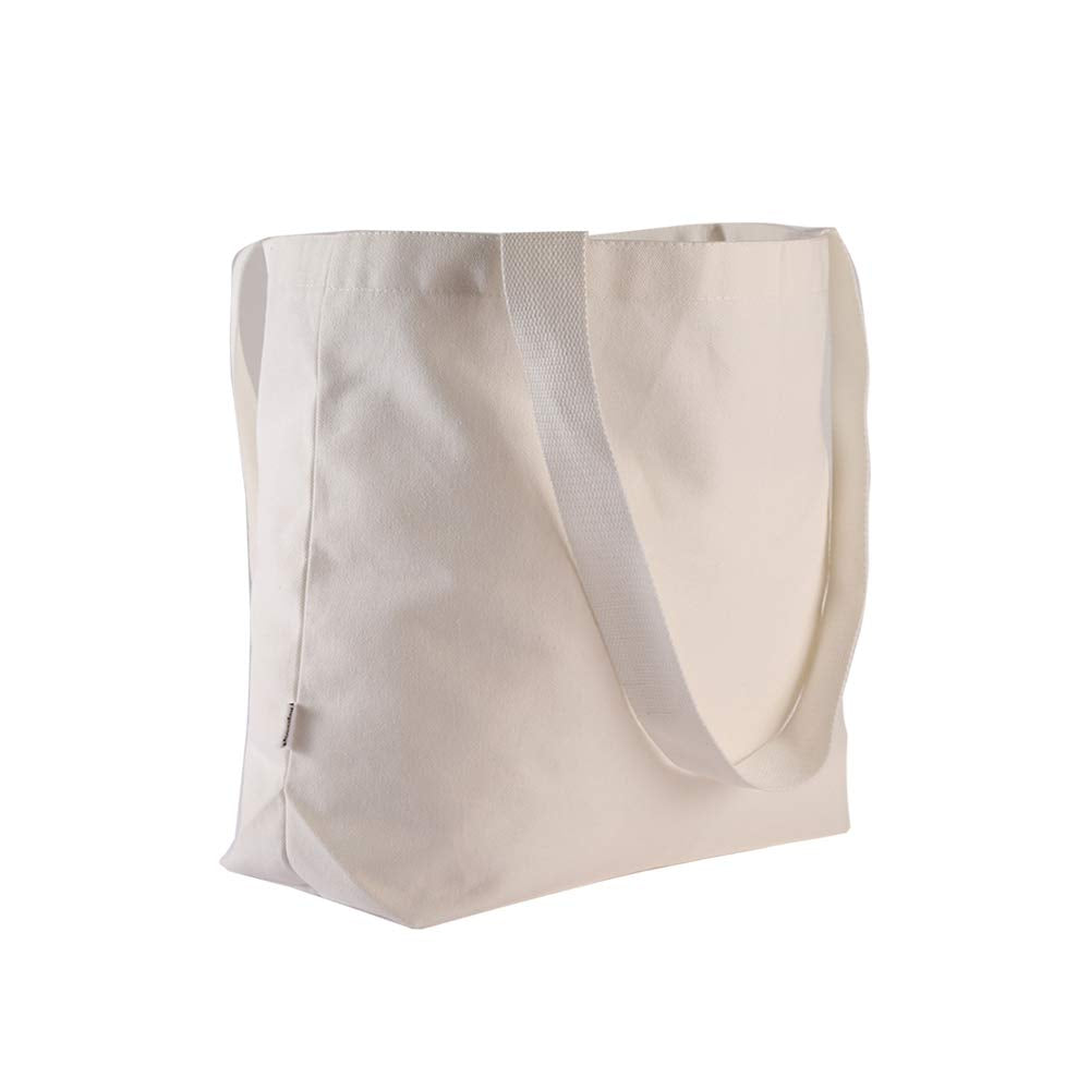 Augbunny Durable 100% Cotton 12Oz Canvas Heavy Duty Extra Large Grocery Bag Beach Tote Shopping Bag Multi Purpose Tote.