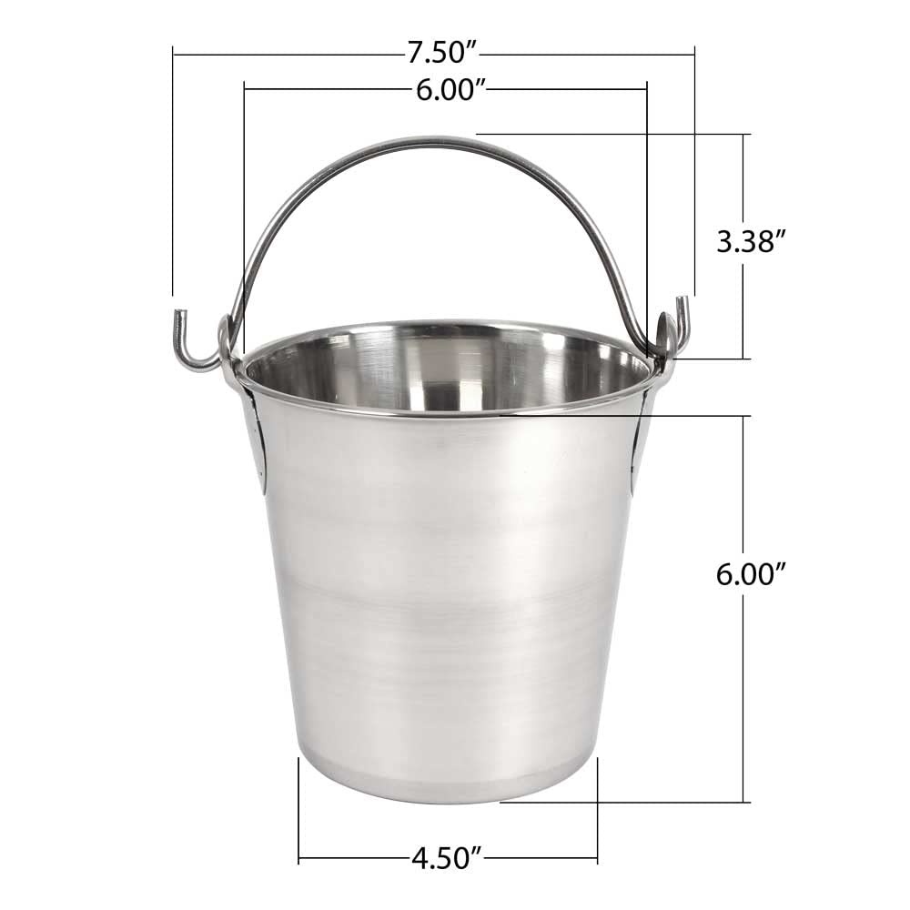 Lindy'S 2-Quart Stainless Steel Bucket, Durable Seamless Bucket For Many Home Tasks, Carry Water Or Milk, Fill With Food, Use As