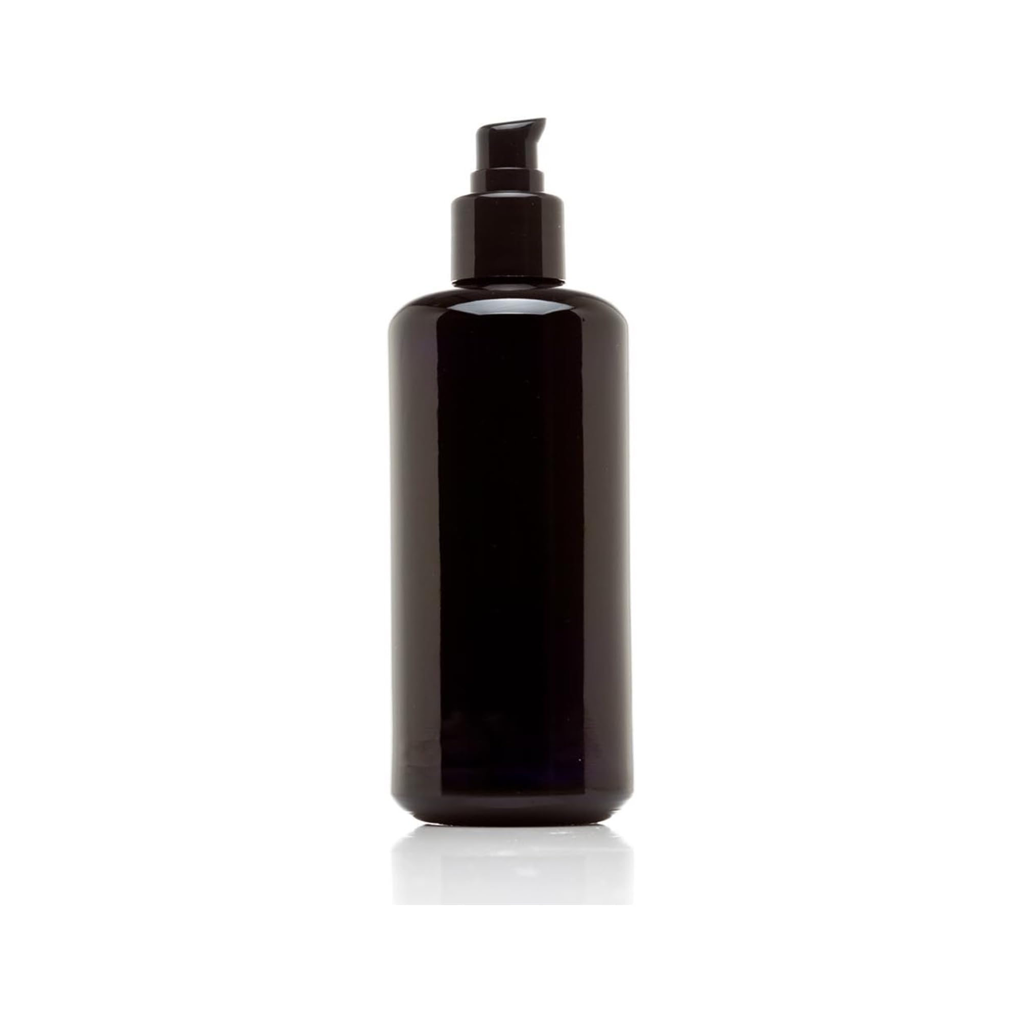 Infinity Jars 200 Ml (6.8 Fl Oz) Refillable Ultraviolet Black Glass Pump Bottles Leak-Proof Travel Containers For Toner, Sanitiz