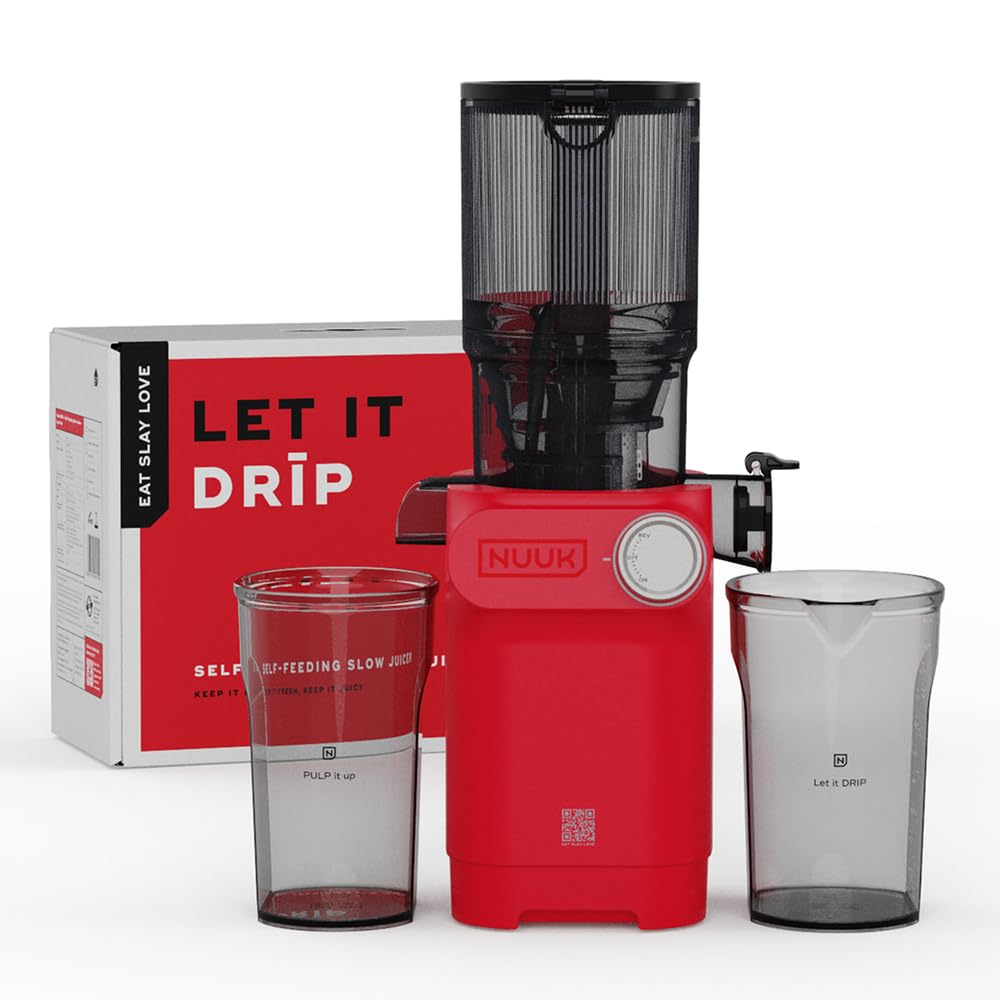 Nuuk Drip Cold Press Juicer For Home | Max Nutrition | Easily Juices Hard Fruits & Veggies | No Chopping With 108Mm Wide Chute |