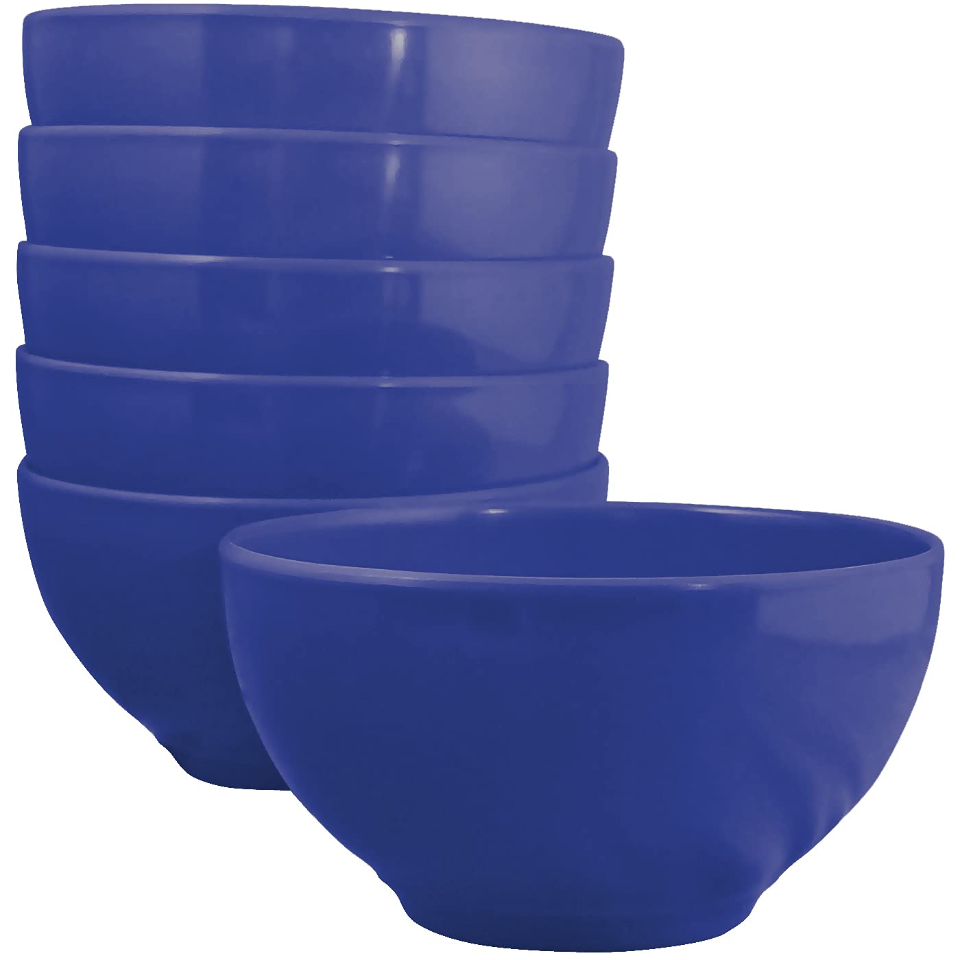 Reston Lloyd 100% Melamine Dinnere Cereal, Soup, Dip Bowls, 16Oz/2Cup Capacity, Indigo, Set Of 6