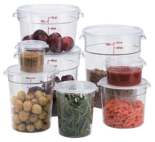 Cambro Rfscw4135 Camwear Round Food Storage Container, Polycarbonate, 4-Quart, Clear, Nsf