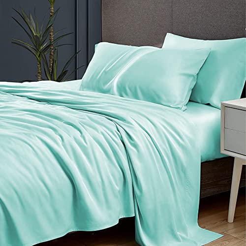 Yrm BeddingS 600Tc Egyptian Cotton King Size Hotel Bedsheet With Pillow Covers (Aqua Blue)