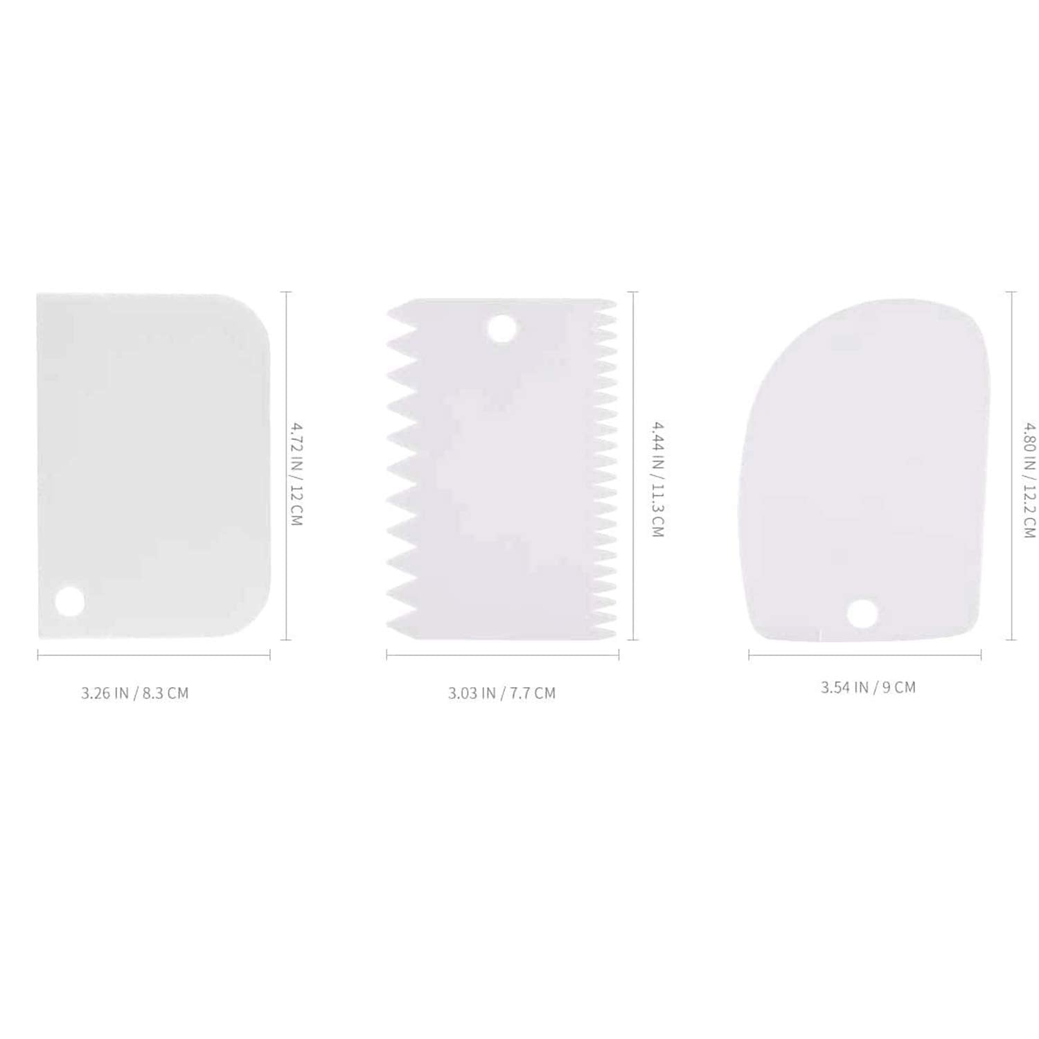 Adjustable Cake Scraper Icing Smoother - Beginners Frosting Decorating Tools Supplies Set - With Plastic Pastry Comb Pcs For Edg