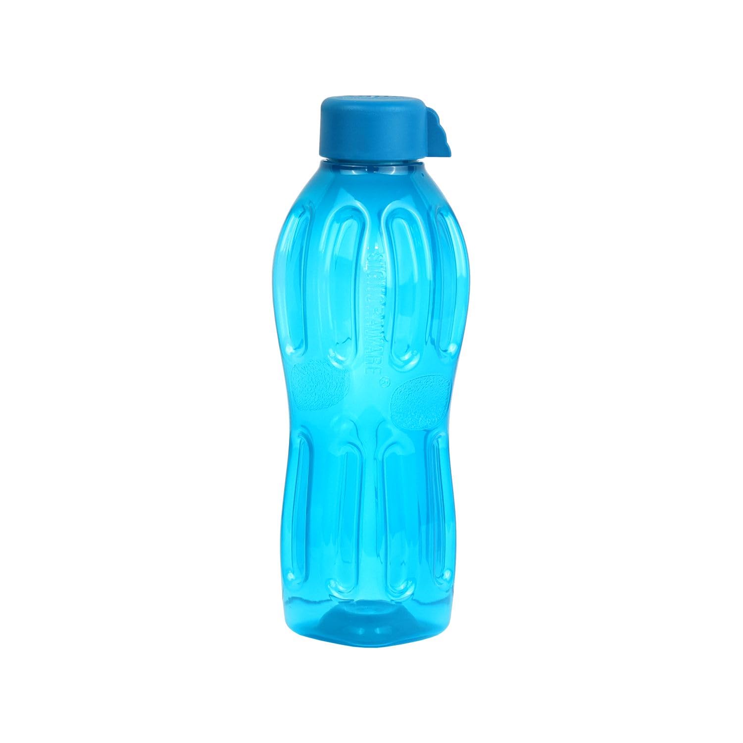 Signoraware Aqua Fresh Plastic Water Bottle, 1 Litre, T Blue