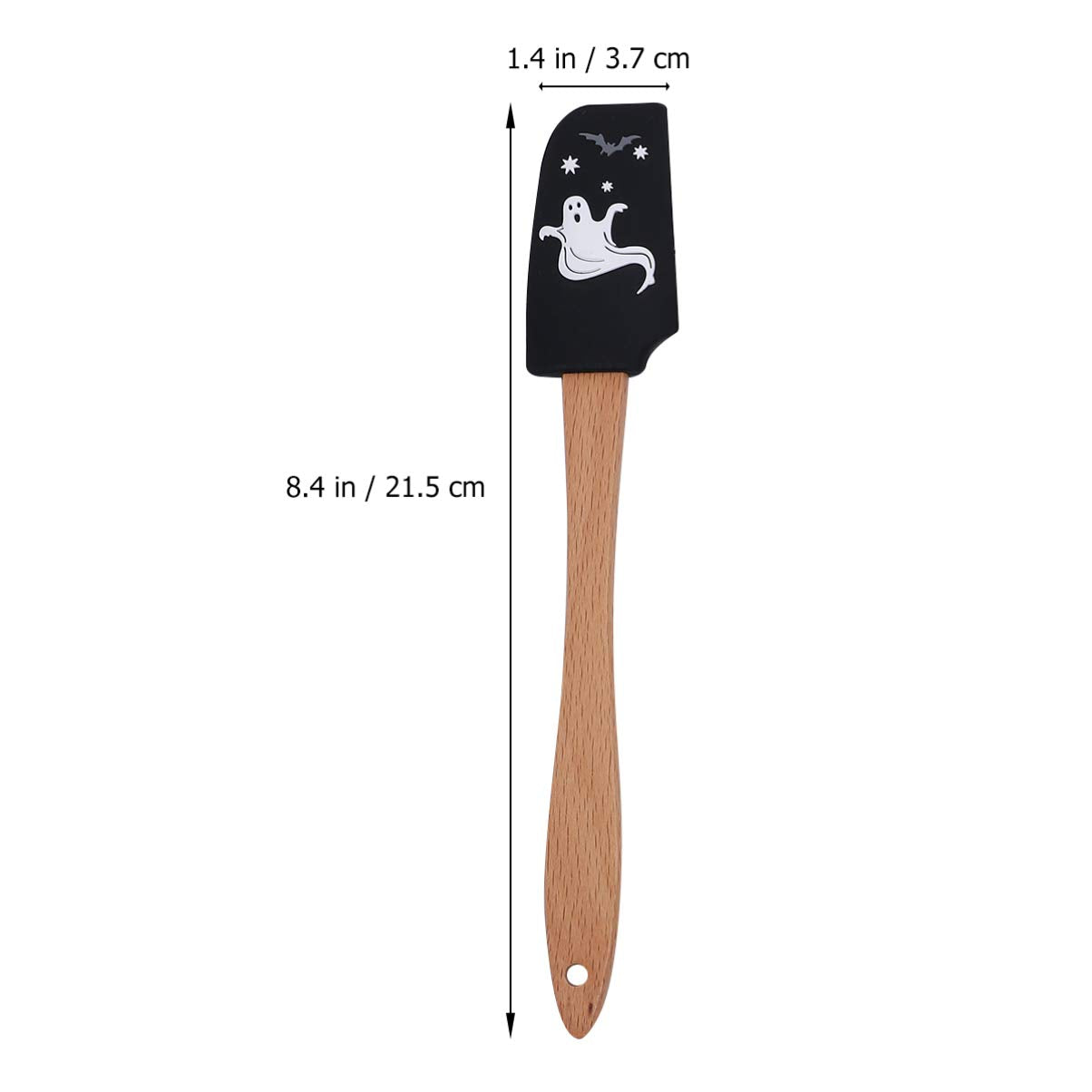Cabilock 4Pcs Halloween Wooden Handle Silicone Spatula Heat Resistant Silicone Scraper Set Cream Spatula Kitchen Utensil For Coo