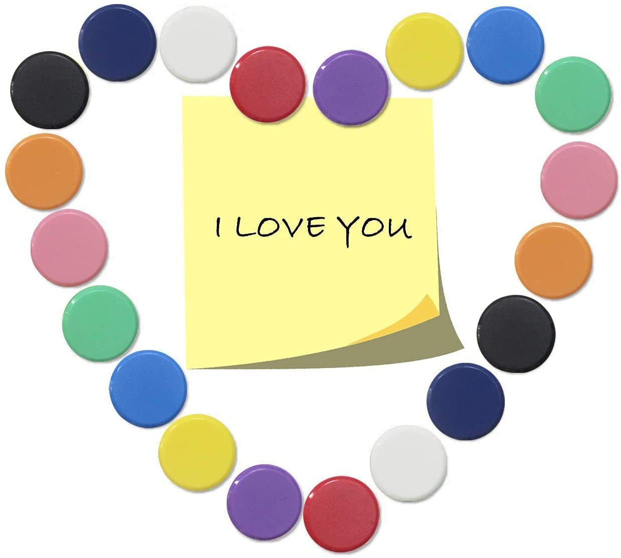 Qualsen Fridge Magnet  20 Pack Refrigerator Magnets  Heavy Duty Magnet Whiteboard  Locker Magnets  Office Magnets (10 Colors Plain)