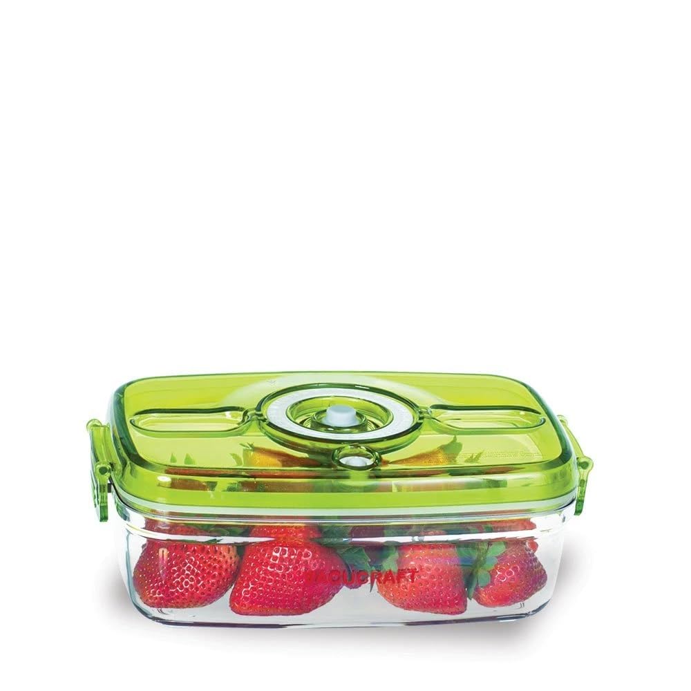 Vacucraft Plastic Food Storage Containers With Airtight Lids - Rectangle - 3 Pack - Great For Vegatables, Fruits And Meats - Kee