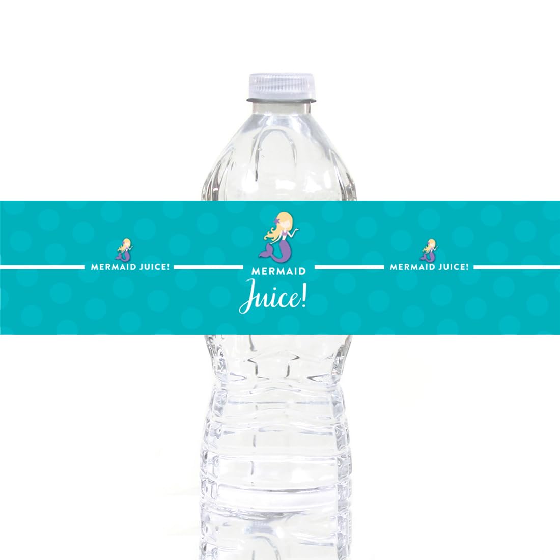 Andaz Press Birthday Water Bottle Labels Stickers, Nautical Ocean Mermaid, 20-Pack, For Decor Decorations Dessert Table Wraps