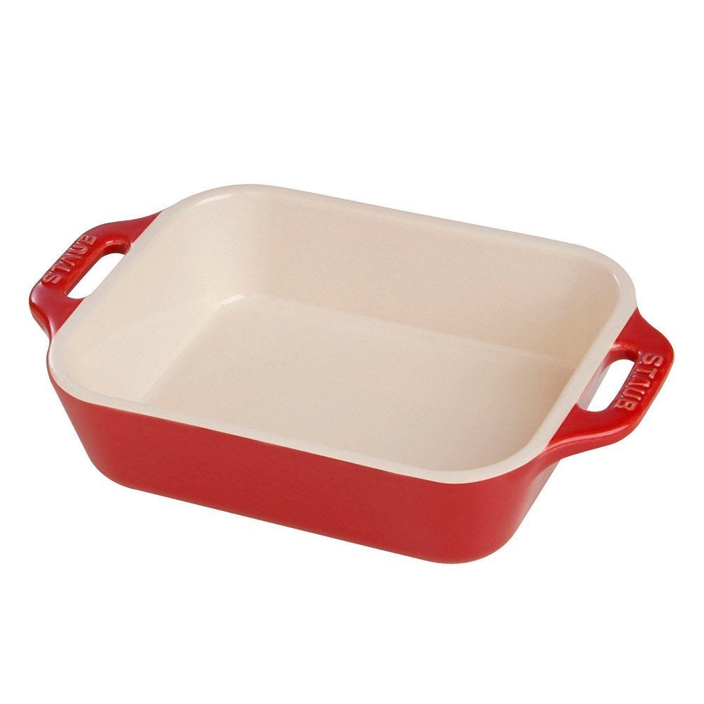 Staub Ceramic Rectangular Gratin Dish, Cherry, 10.5 x 7.5