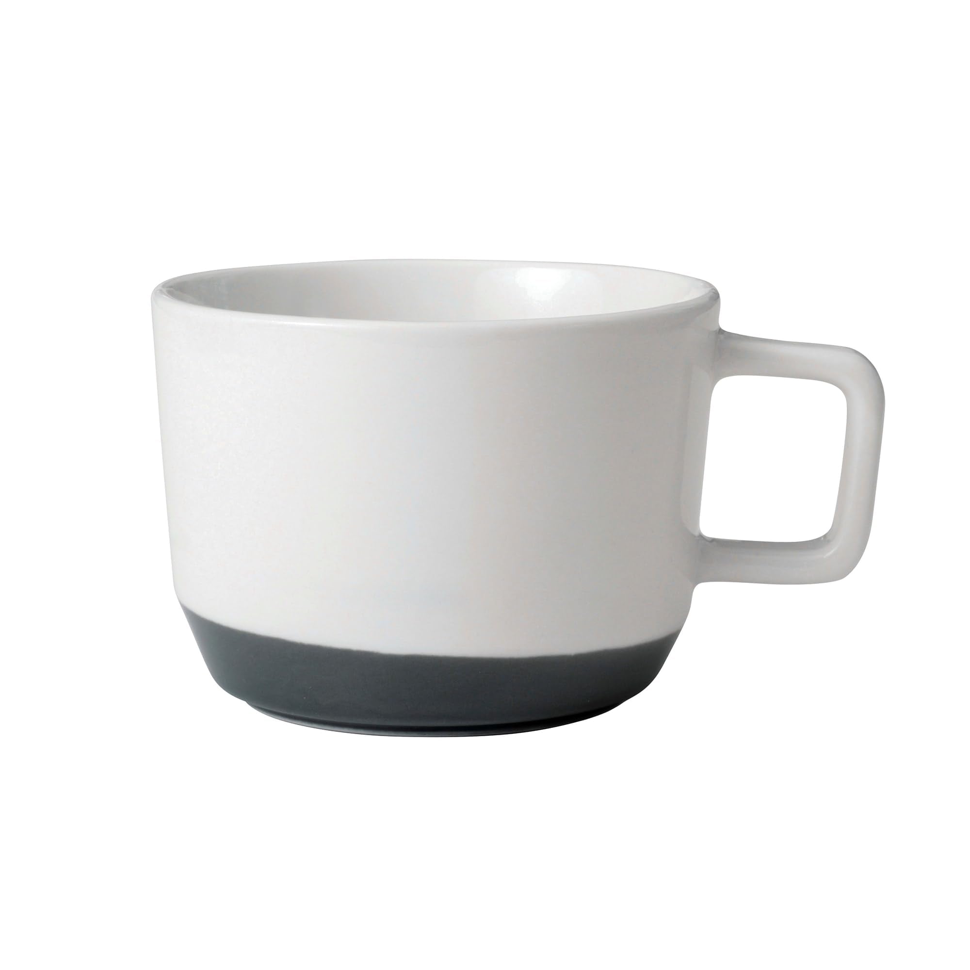 Libbey Austin Basalt Blue Porcelain Coffee Mugs, Modern Colorblocked Large Coffee Mugs Set of 4, Stackable Ceramic Mug Set for H