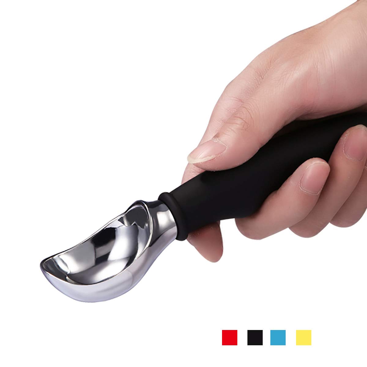 Muyulin Ice Cream Scoop Comfortable Silicone Non-Slip,Dishwasher Safe Scooper Slip Rubber Grip Ergonomic Handle,Kitchen Tool For