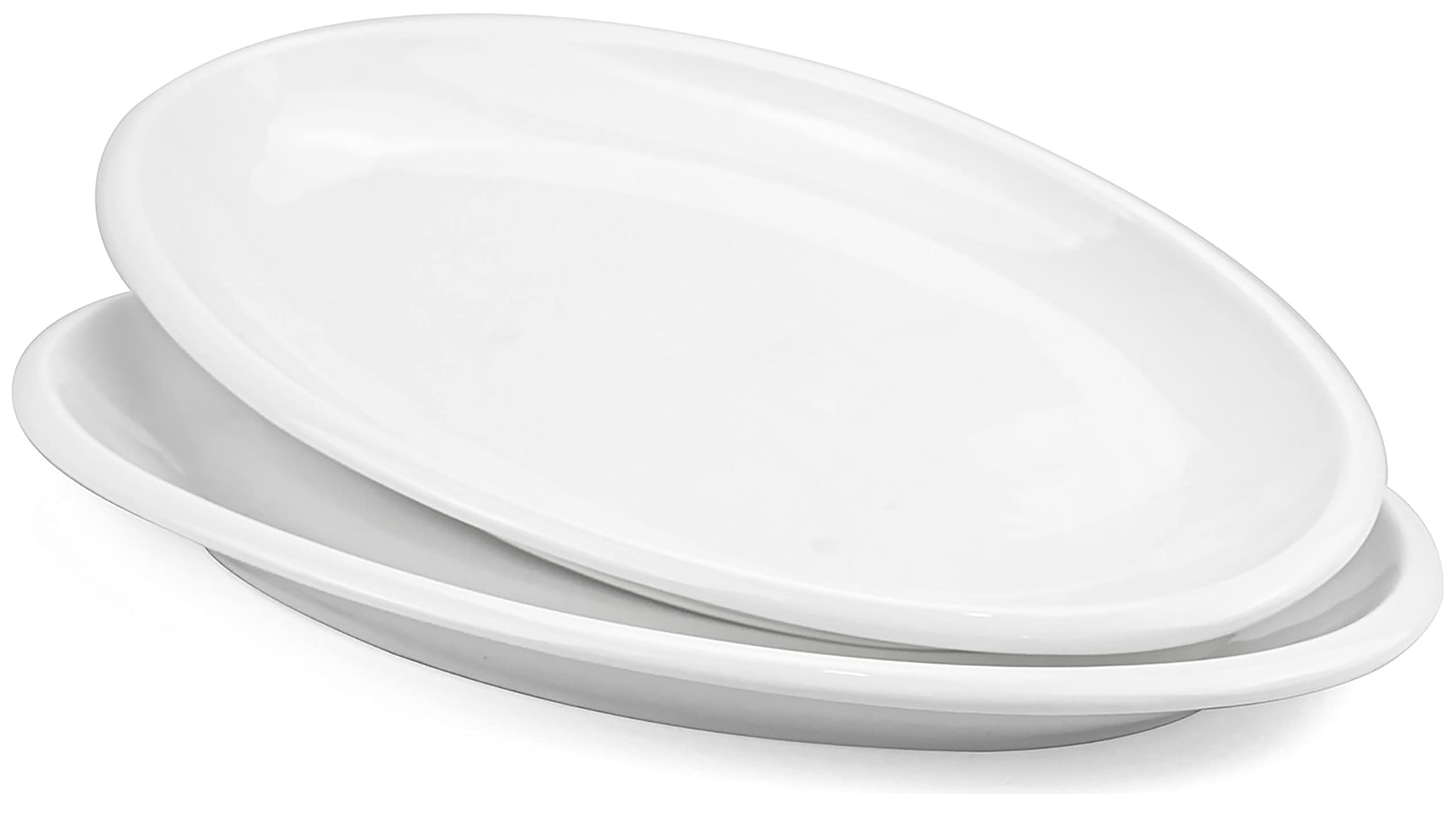 Yesland 2 Pack 16'' Porcelain Large Oval Serving Plates, White Oval Serving Platters Dishes For Serving Food, Appetizers, Desser