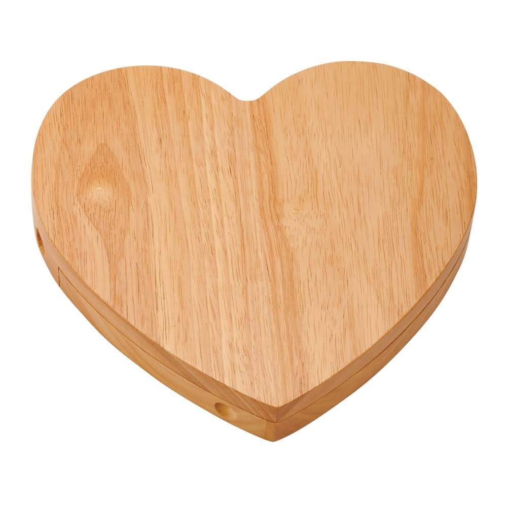Creative Gifts 015827 Wood Heart Cheese Set With 3 Wood Handled Utensils