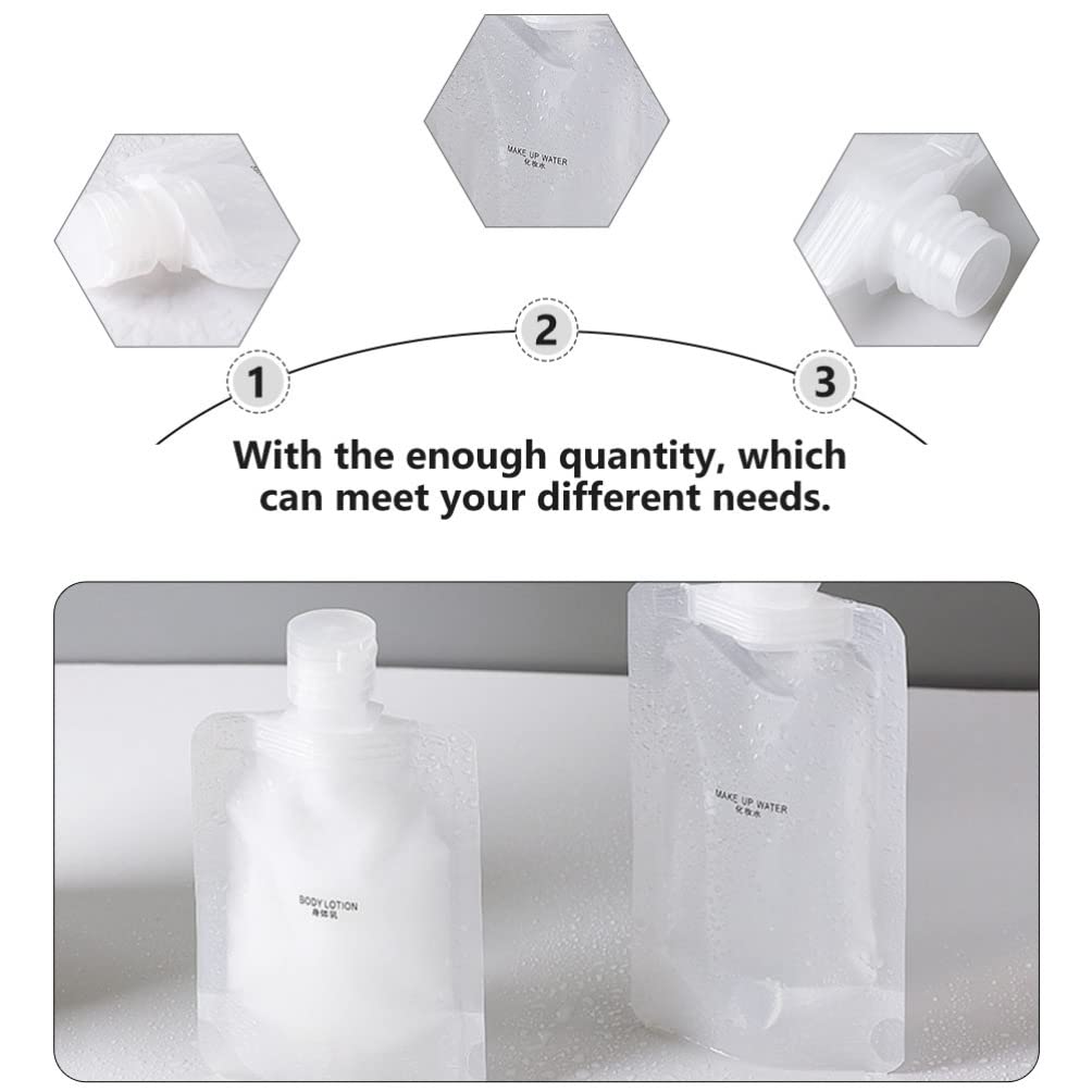 Kallory Travel Pouches For Toiletries: 15Pcs Refillable Empty Squeeze Pouch - Travel Shampoo And Conditioner Bottles