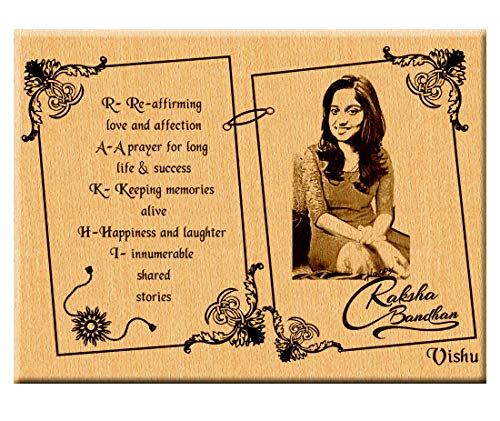 Incredible Gifts India Customized Wooden Plaque - Best Rakhi Gift for Sister (12x9, Wood, Beige)