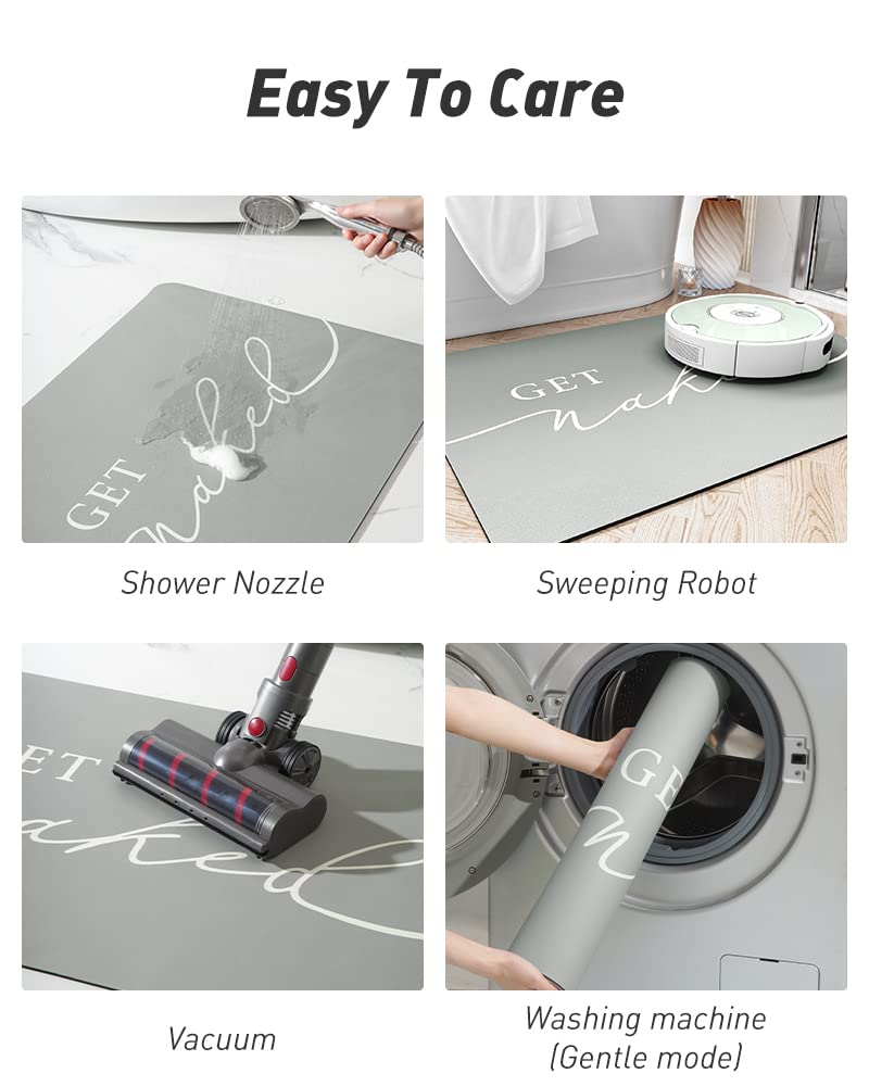 Tchdio Bath Mat-Super Absorbent Quick Dry Get Naked Bath Mats For Bathroom Floor Non Slip-Bathroom Mats With Rubber Backing-Ultr