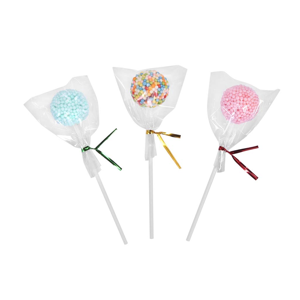 400 Clear Treat Cello Bags And Ties 3X4 For Lollipop Cake Pop Candy Buffet Chocolate Cookie Wedding Supply (3'' X 4'')