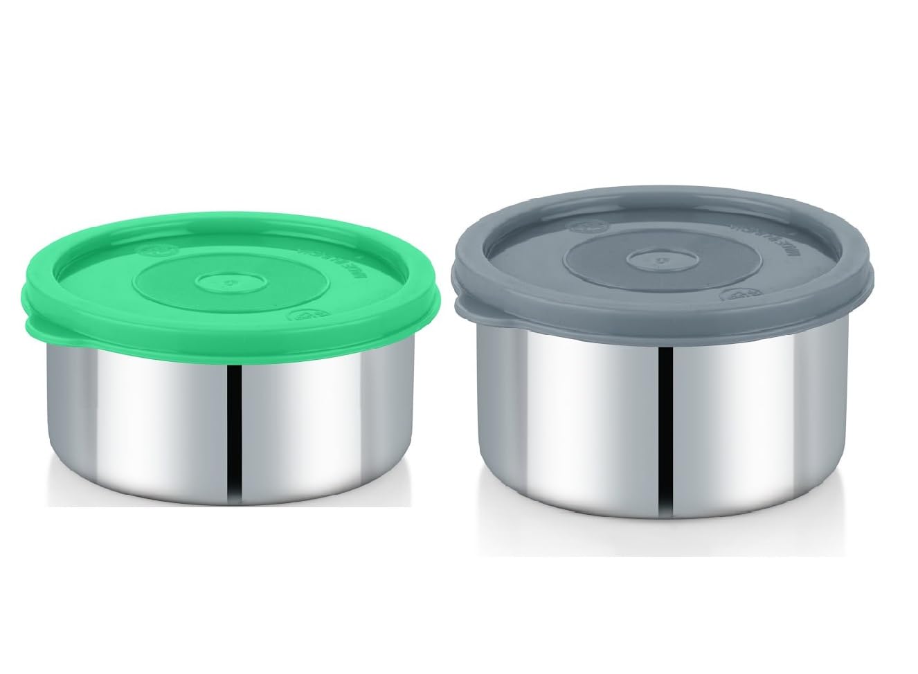 Foliam Leak Proof Click And Seal Lock Stainless Steel Storage/Air Tight Tiffin Container/Lunch Container With Lid (Ld-350+450Ml)